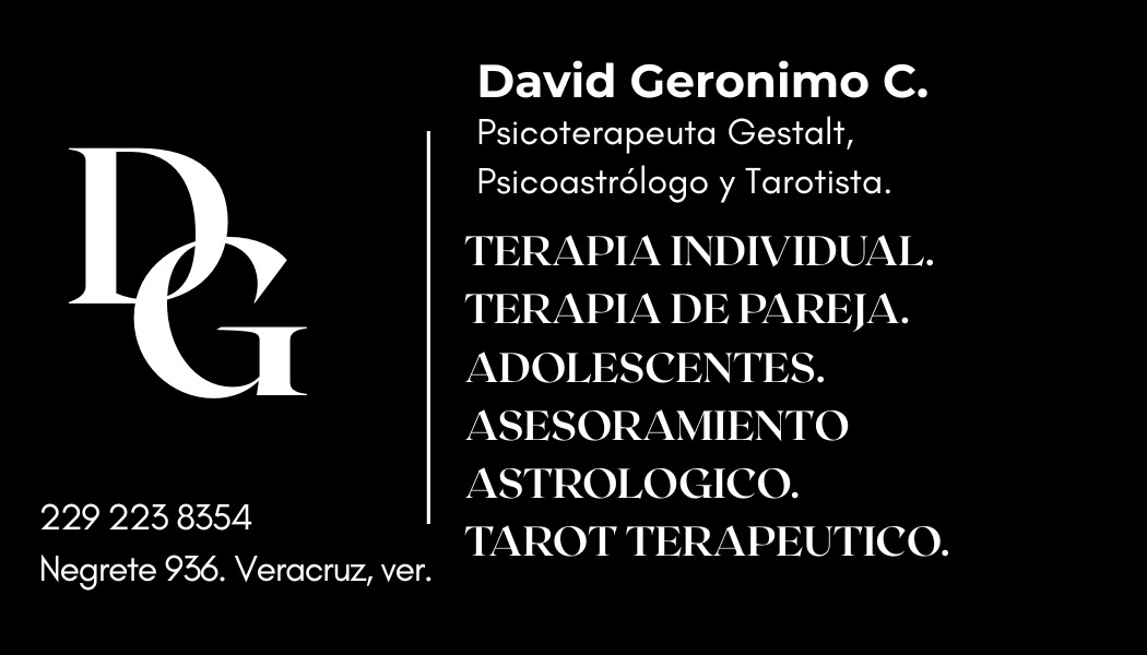 David Geronimo C. Psicoterapeuta Gestalt, Psicoastrólogo y Tarotista